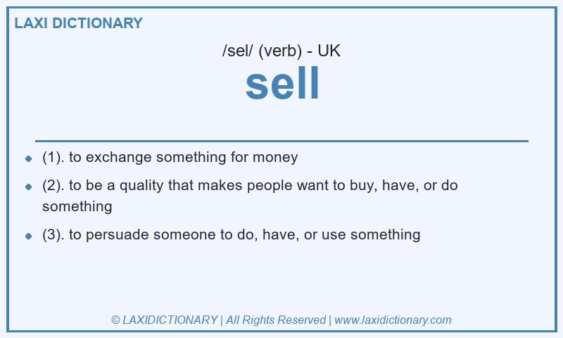 Definition sell in British English