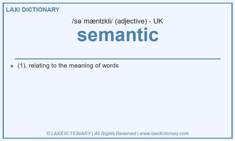 Definition semantic in British English