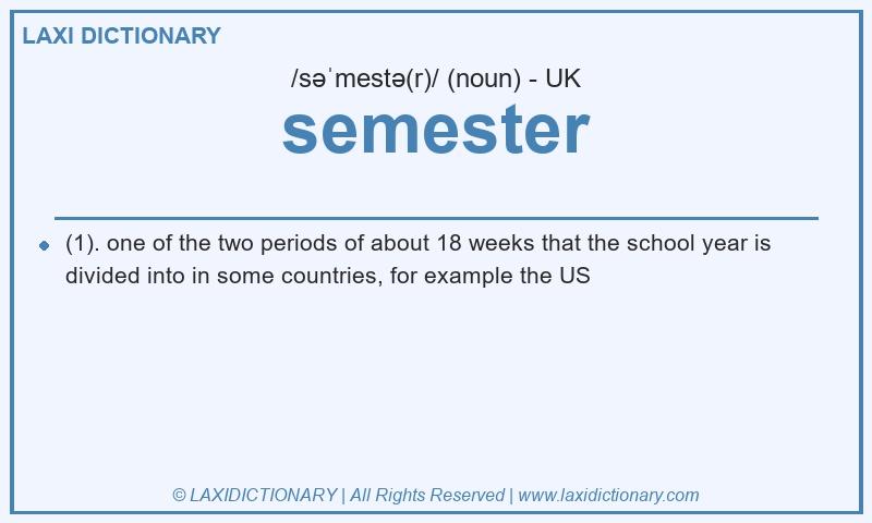 Definition semester in British English