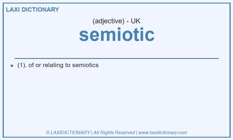 Definition semiotic in British English