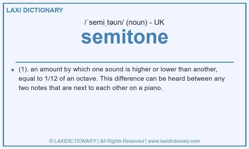 Definition semitone in British English