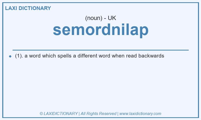 Definition semordnilap in British English