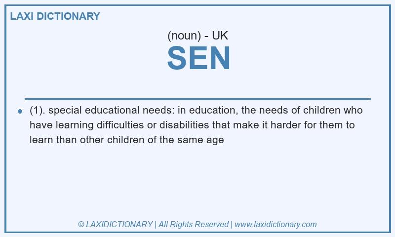 Definition SEN in British English