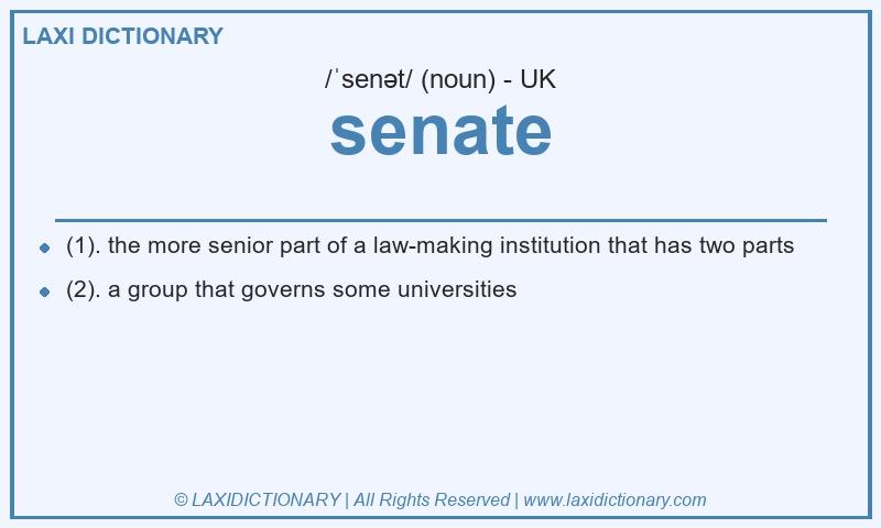 Definition senate in British English