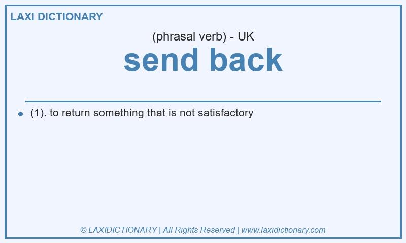 Definition send back in British English