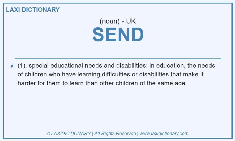 Definition SEND in British English