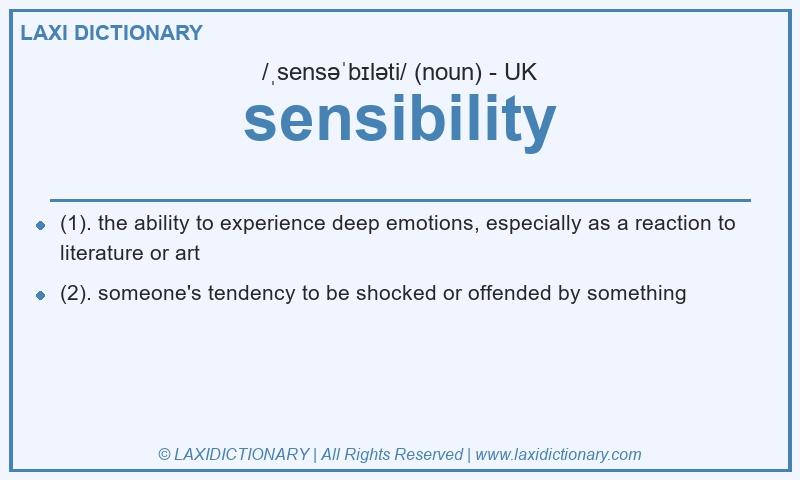 Definition sensibility in British English