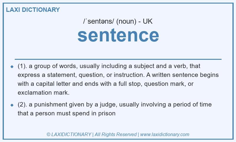 Definition sentence in British English