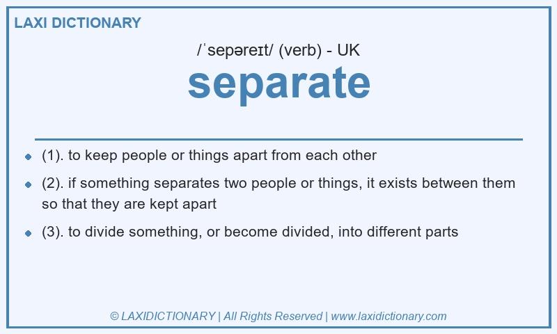 Definition separate in British English