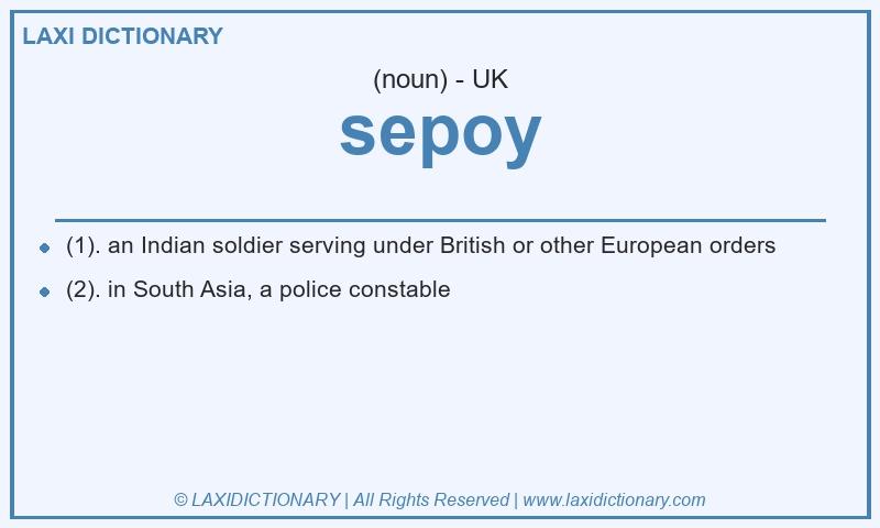Definition sepoy in British English