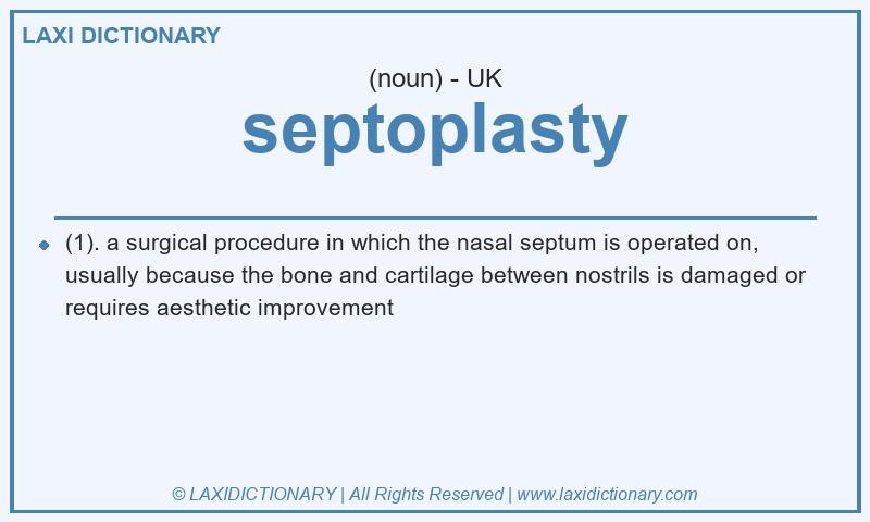 Definition septoplasty in British English