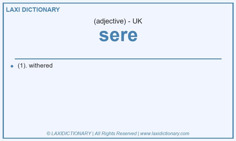 Definition sere in British English