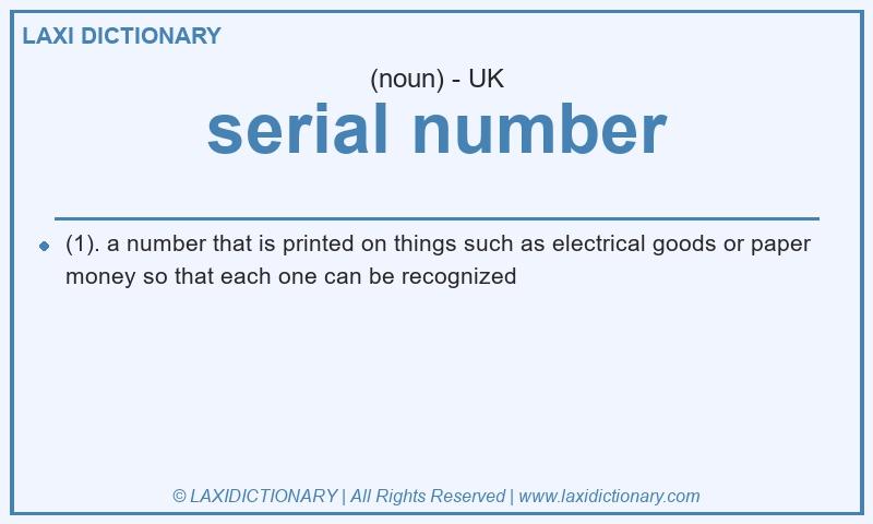 Definition serial number in British English