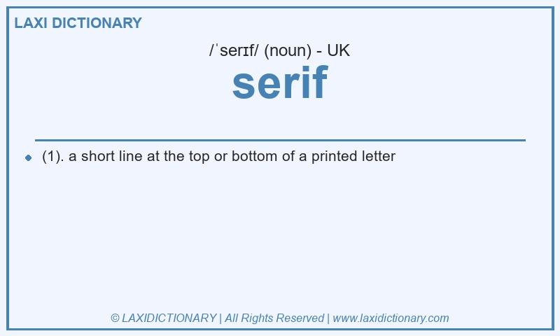 Definition serif in British English
