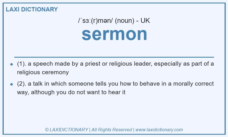 Definition sermon in British English