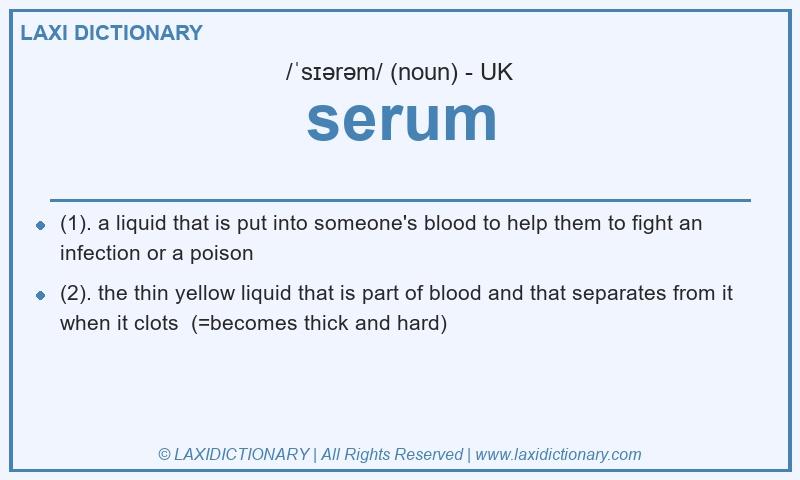 Definition serum in British English