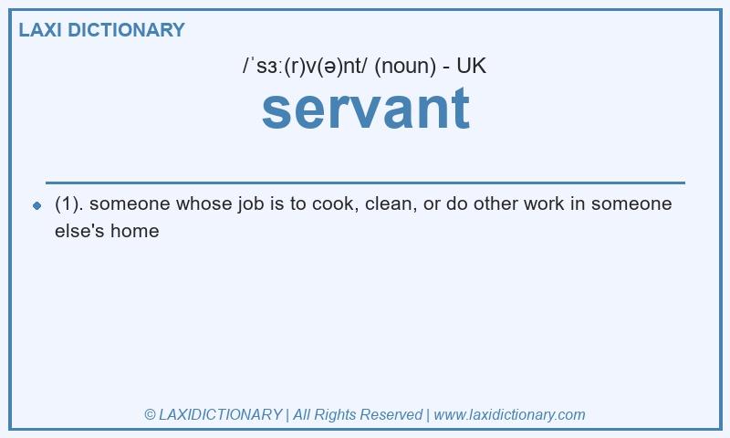 Definition servant in British English