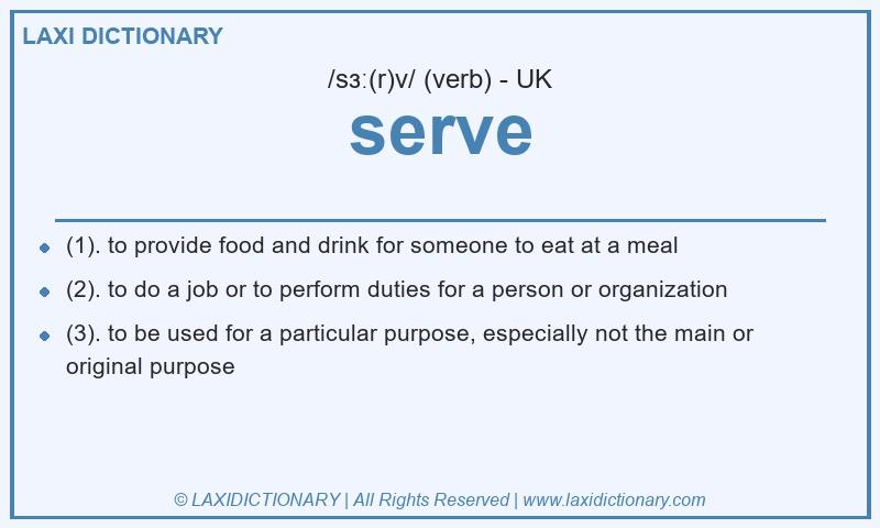 Definition serve in British English