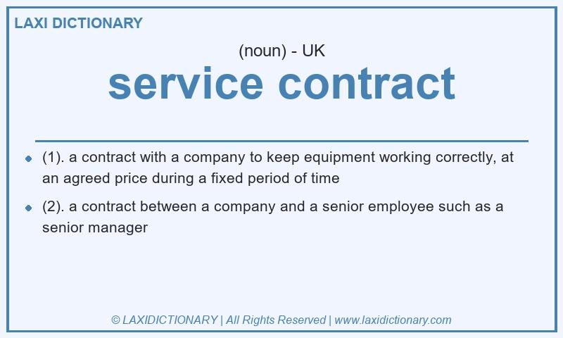 Definition service contract in British English