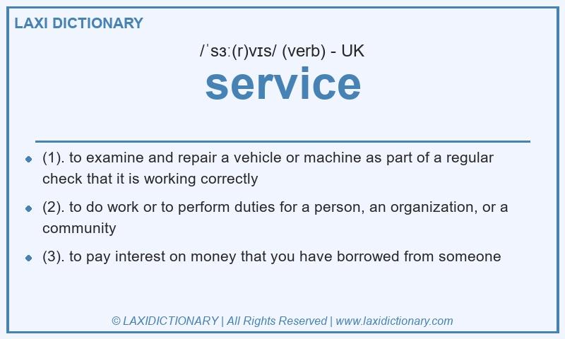 Definition service in British English