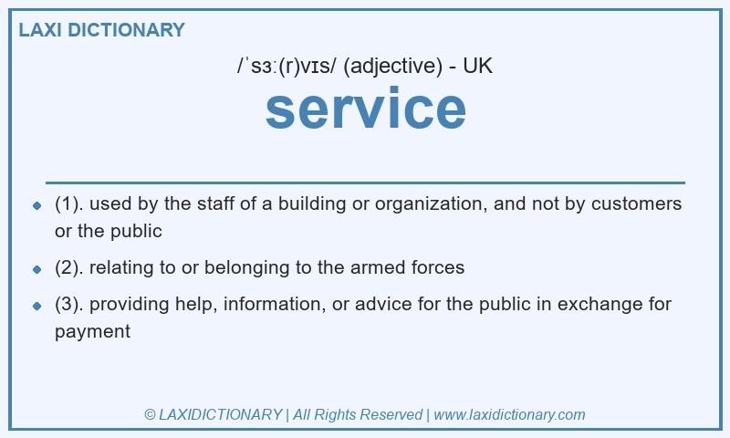 Definition service in British English