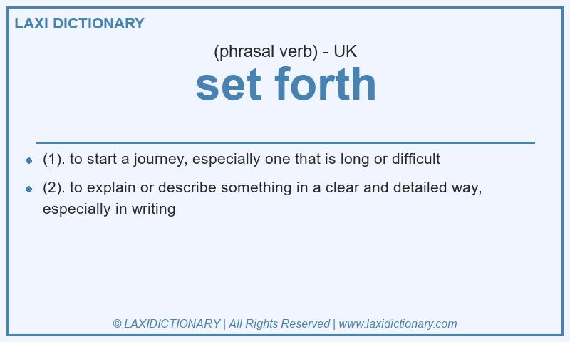 Definition set forth in British English
