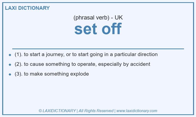 Definition set off in British English