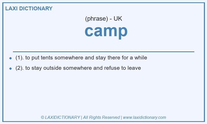 Definition camp in British English