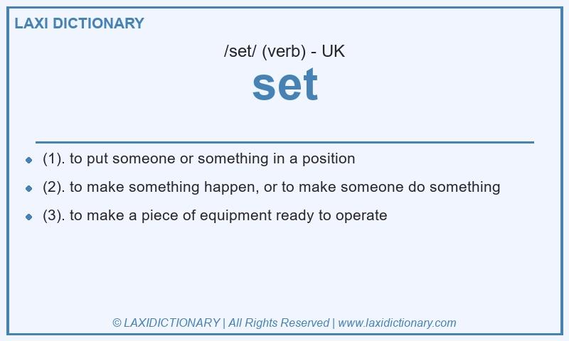 Definition set in British English
