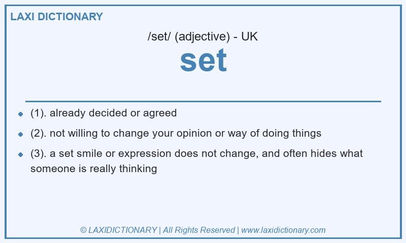 Definition set in British English