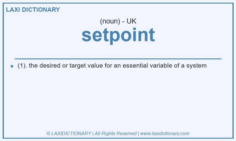 Definition setpoint in British English