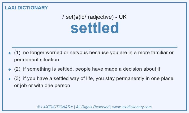 Definition settled in British English