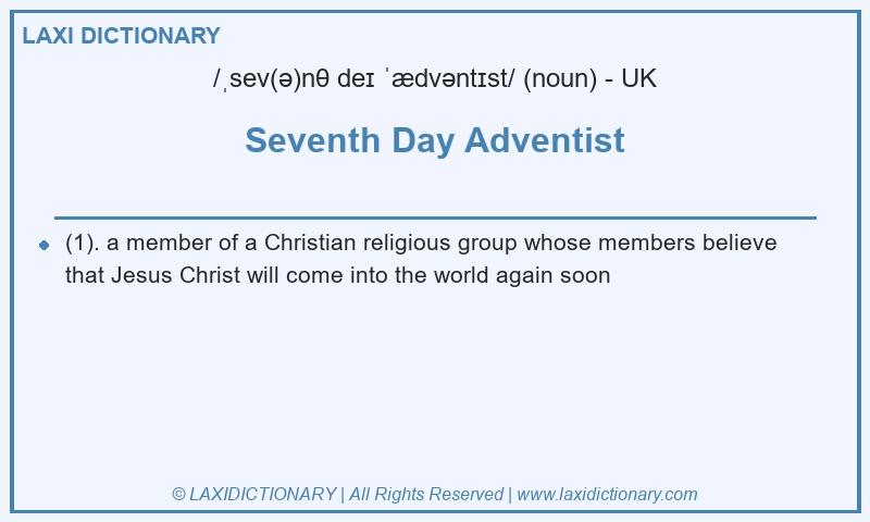 Definition Seventh Day Adventist in British English
