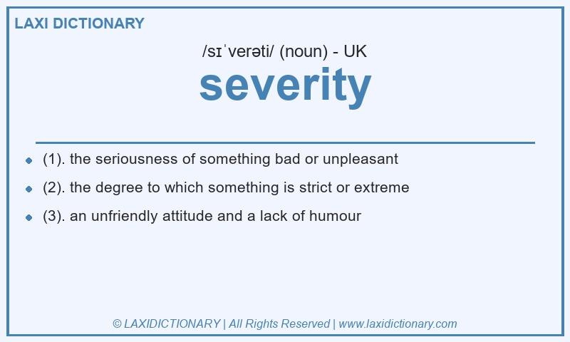 Definition severity in British English