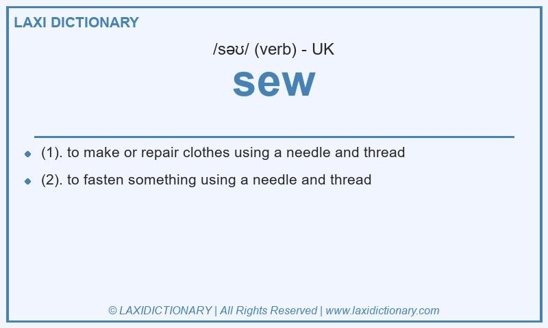 Definition sew in British English