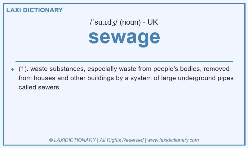 Definition sewage in British English