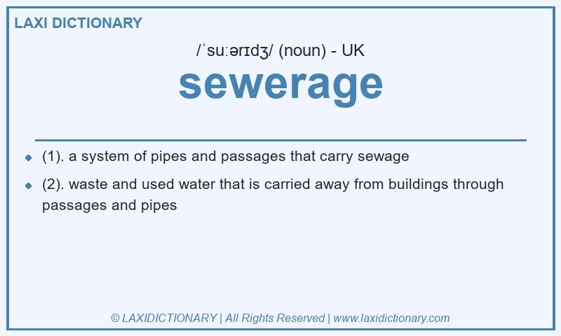 Definition sewerage in British English