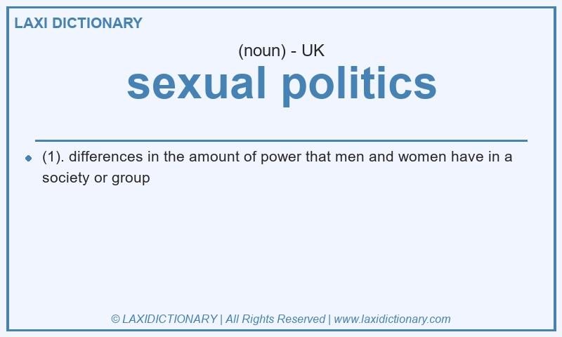 Definition sexual politics in British English