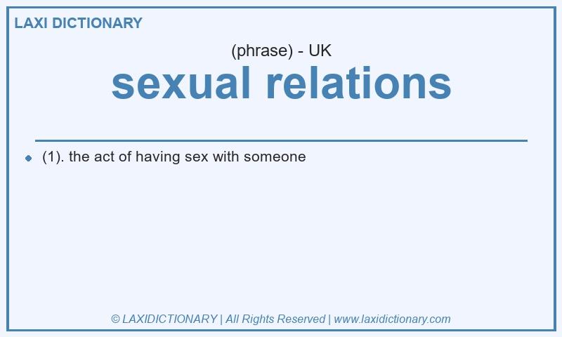 Definition sexual relations in British English
