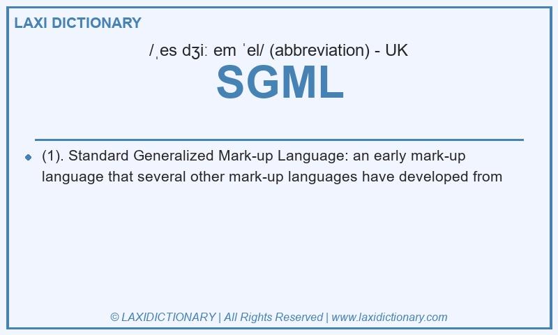 Definition SGML in British English