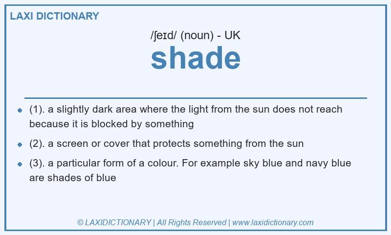 Definition shade in British English