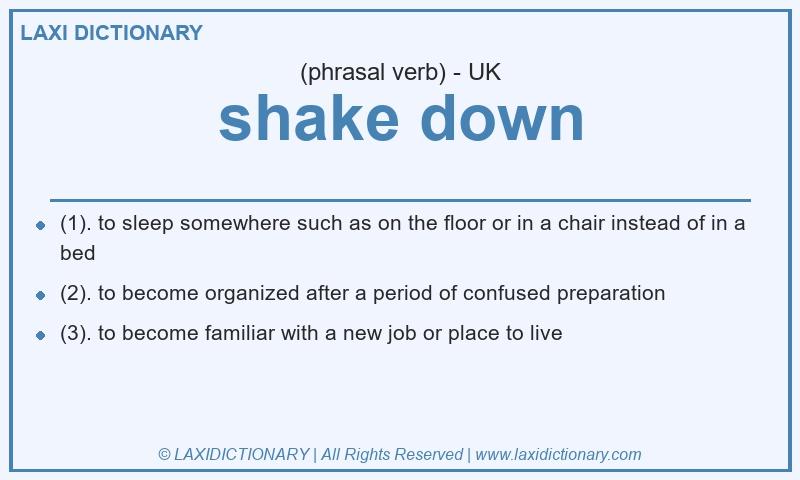 Definition shake down in British English