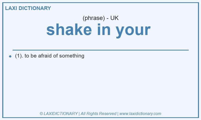 Definition shake in your in British English