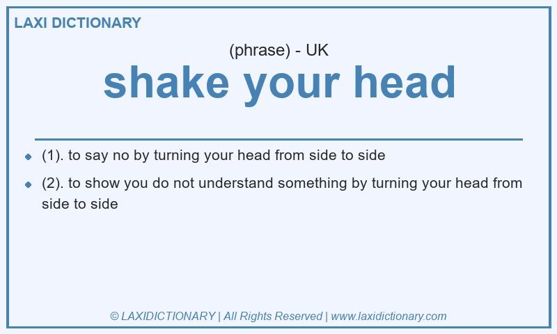 Definition shake your head in British English