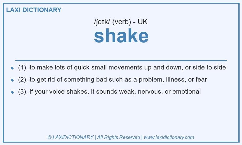 Definition shake in British English