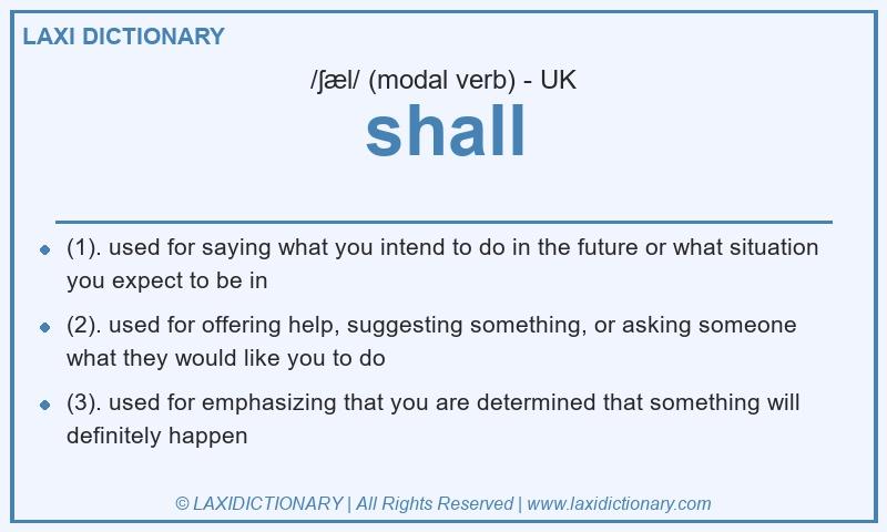 Definition shall in British English