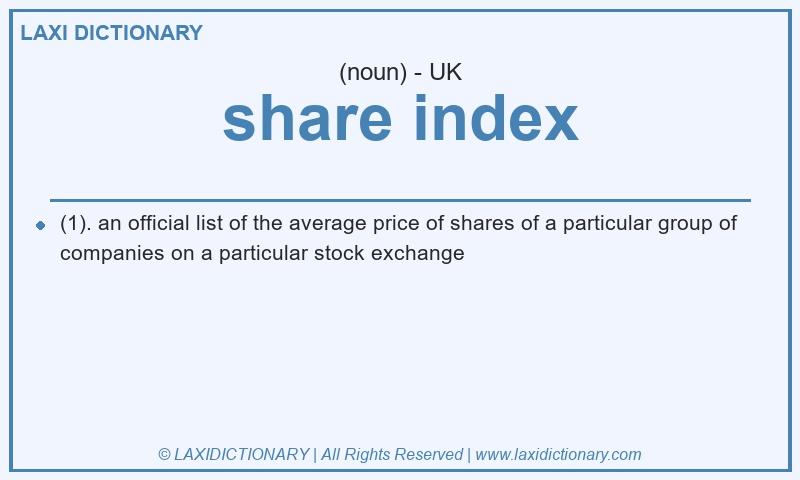 Definition share index in British English