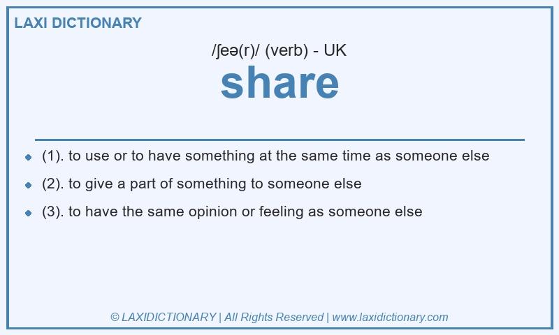 Definition share in British English