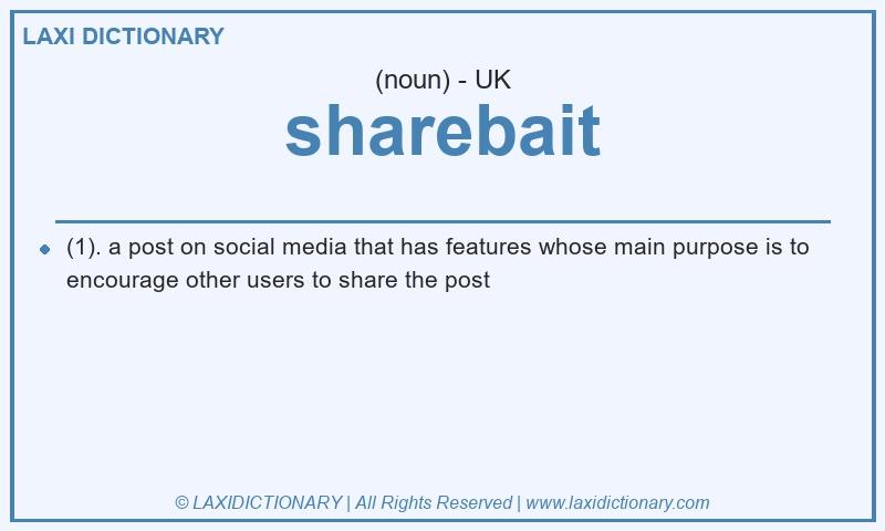 Definition sharebait in British English