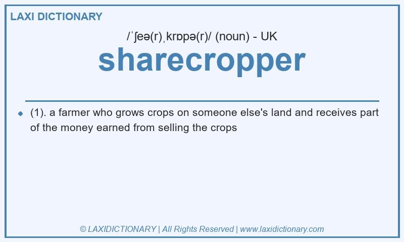 Definition sharecropper in British English